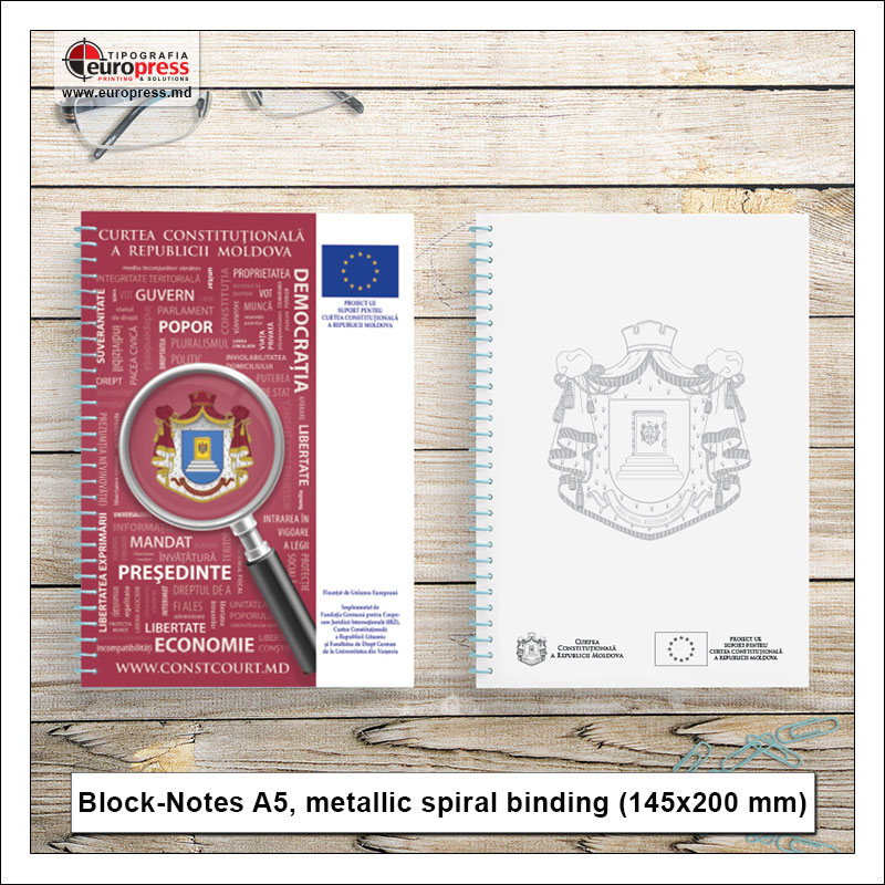 BlockNotes A5 metallic spiral binding - Variety of BlockNotes - EuroPress Printing House