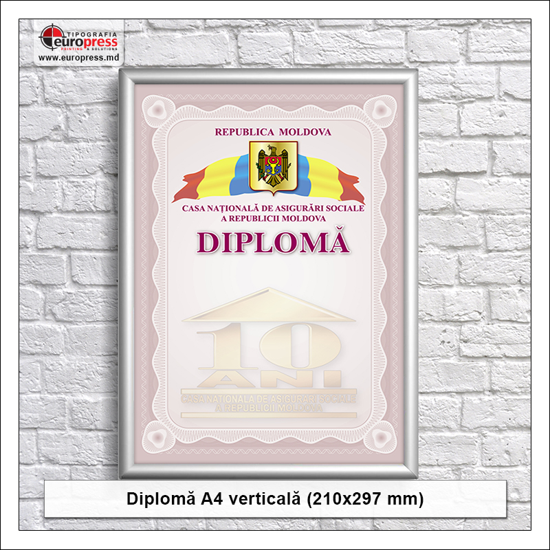 Diploma A4 verticala - Varietate Diplome - Tipografia Europress