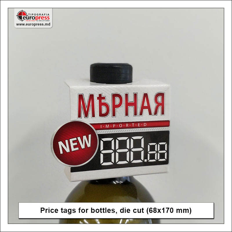 Price tags for bottles die cut - Variety of Price tags - EuroPress Printing House