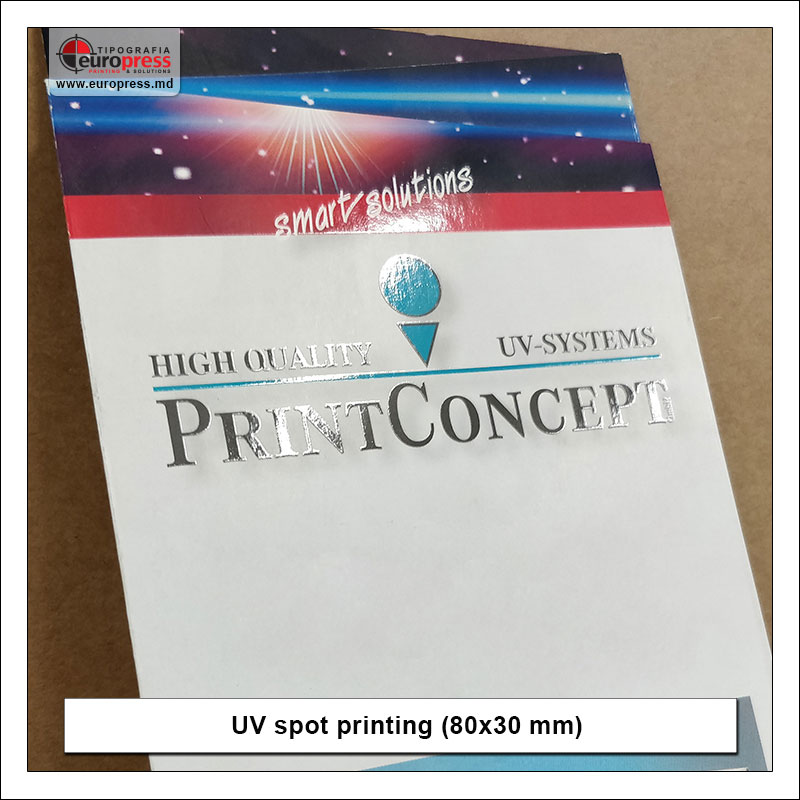 UV spot printing 80x30 mm - Variety of UV spot printing - Europress Printing House