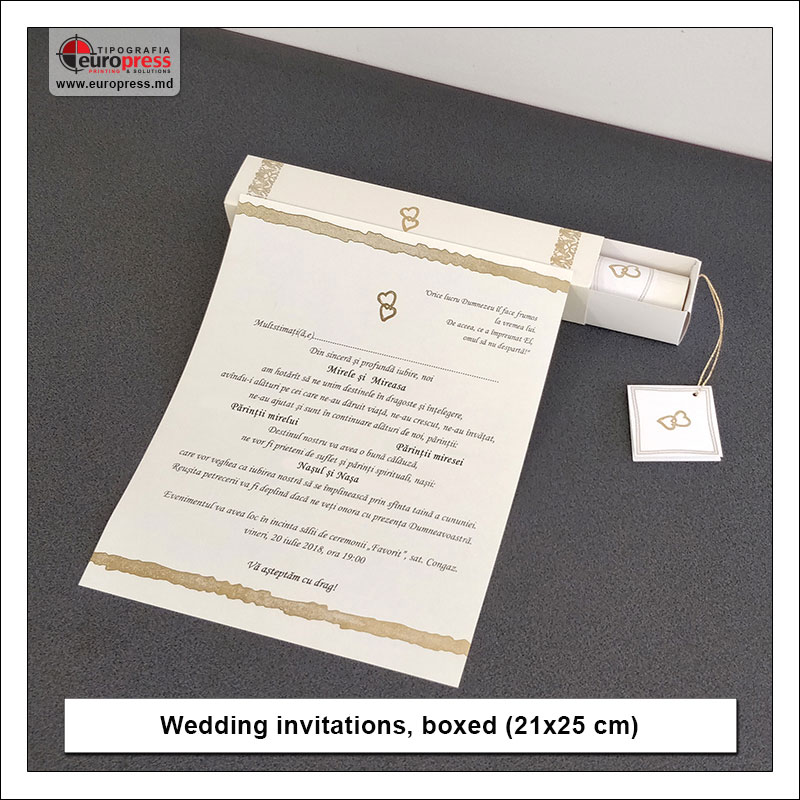 Wedding invitation boxed - variety of wedding invitations - Europress Printing House