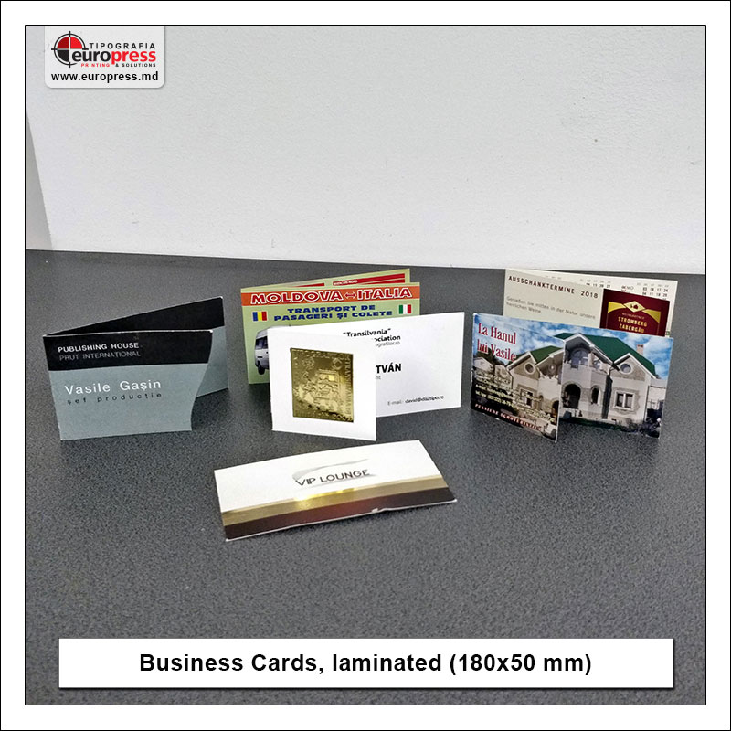 Business Cards laminated 180x50 mm - Variety of Business Cards - Europress Printing House