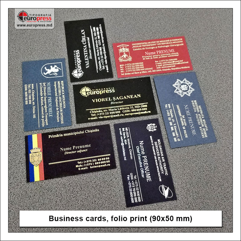 Business cards folio print 90x50 mm - Variety of Business Cards - Europress Printing House