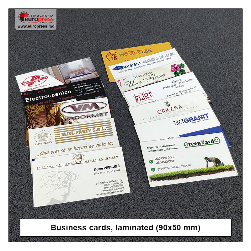 Business cards laminated 90x50 mm - Variety of Business Cards - Europress Printing House