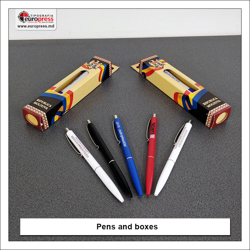Pens and boxes - Variety of Office Supplies - EuroPress Printing House