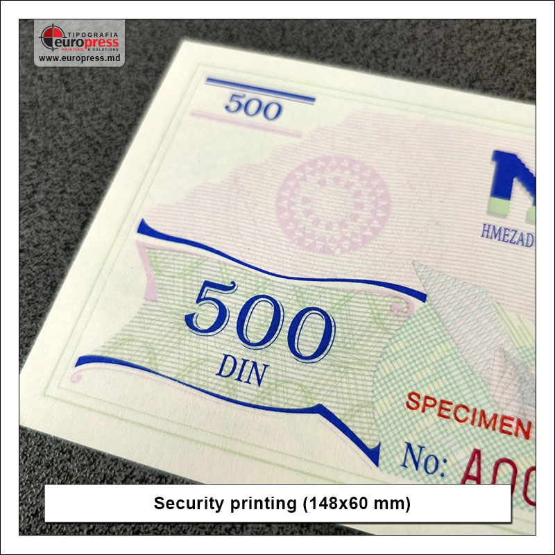 Security printing 2 148x60 mm - Variety of Security Printing - Europress Printing House