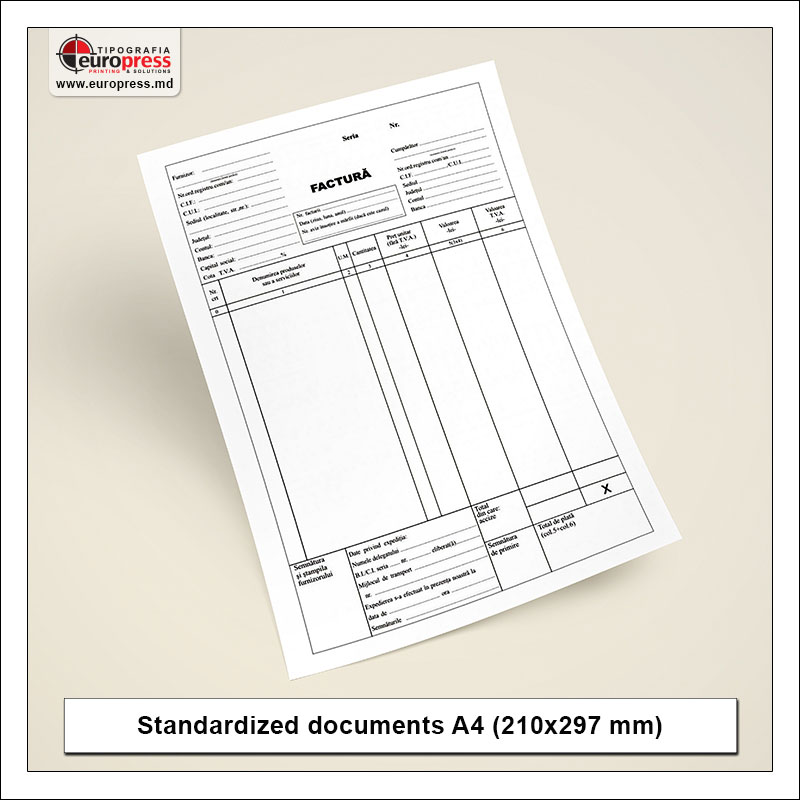 Standardized documents A4 - Variety of Standardized documents - Europress Printing House