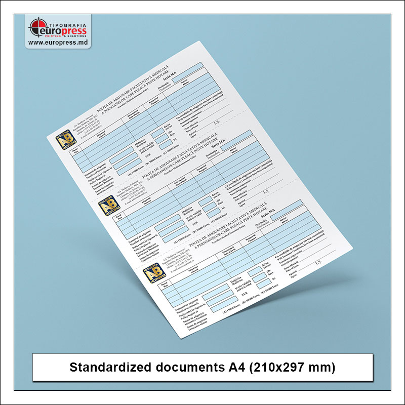 Standardized documents A4 ыенду 3 - Variety of Standardized documents - Europress Printing House