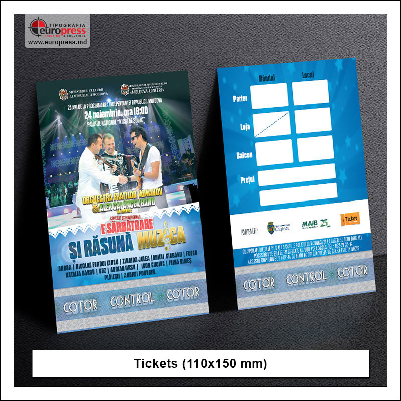 Tickets 110x150 mm - Variety of Tickets - Europress Printing House