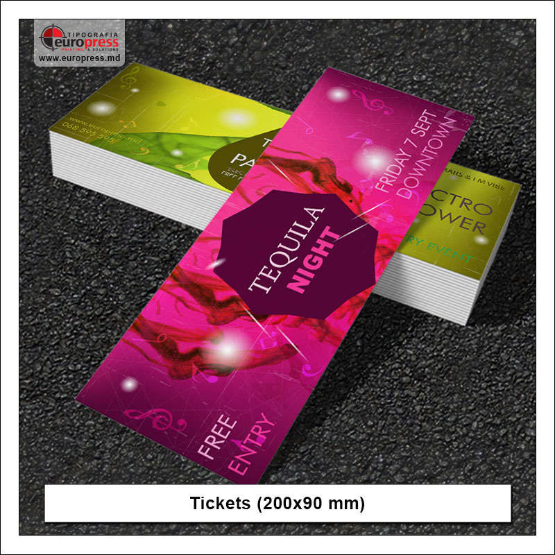 Tickets 200x90 mm - Variety of Tickets - Europress Printing House