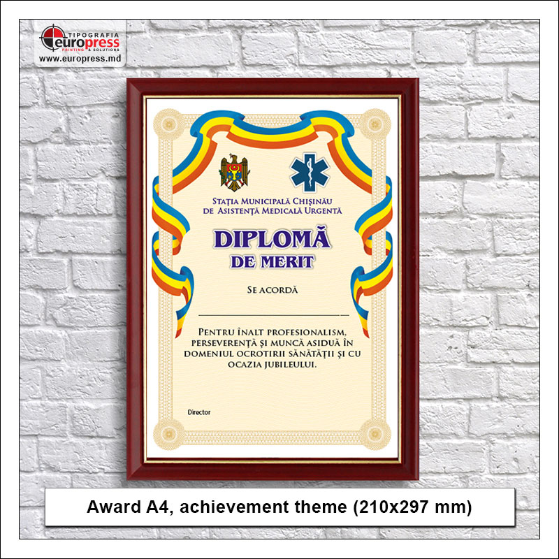 Award A4 achievement theme - Variety of Awards - EuroPress Printing House Award A4 achievement theme - Variety of Awards - EuroPress Printing House