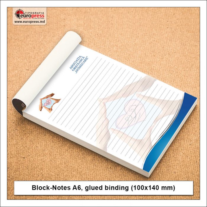 Block Notes A6 glued binding 100x140 mm - Variety of Blocknotes - Europress Printing House